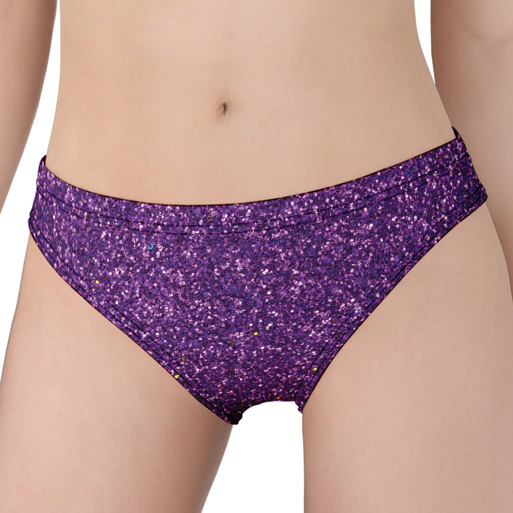 Purple (NOT Real) Glitter Print Women's Panties