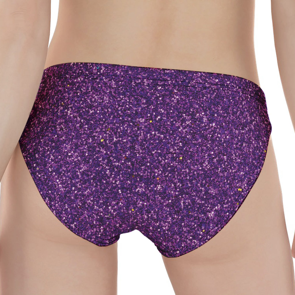 Purple (NOT Real) Glitter Print Women's Panties