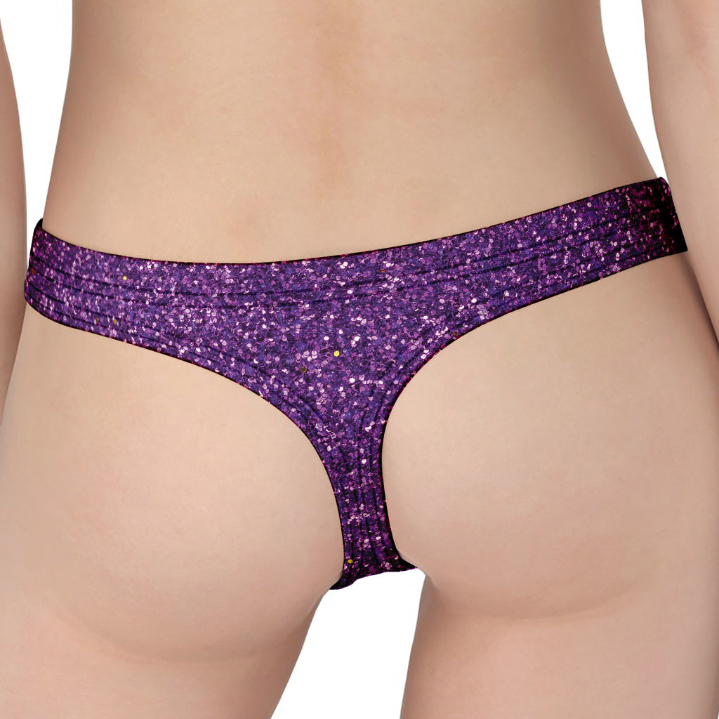 Purple (NOT Real) Glitter Print Women's Thong