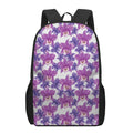 Purple Orchid Flower Pattern Print 17 Inch Backpack
