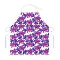 Purple Orchid Flower Pattern Print Adjustable Apron