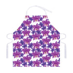 Purple Orchid Flower Pattern Print Adjustable Apron