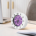 Purple Orchid Flower Pattern Print Alarm Clock