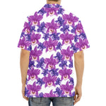 Purple Orchid Flower Pattern Print Aloha Shirt