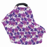 Purple Orchid Flower Pattern Print Baby Seat Cover