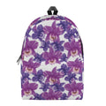 Purple Orchid Flower Pattern Print School Backpack