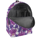Purple Orchid Flower Pattern Print Backpack