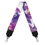 Purple Orchid Flower Pattern Print Bag Strap