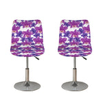 Purple Orchid Flower Pattern Print Bar Stool Covers