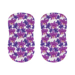 Purple Orchid Flower Pattern Print Bar Stool Covers
