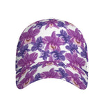 Purple Orchid Flower Pattern Print Baseball Cap