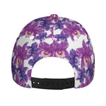 Purple Orchid Flower Pattern Print Baseball Cap