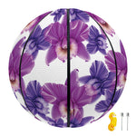 Purple Orchid Flower Pattern Print Basketball
