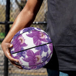 Purple Orchid Flower Pattern Print Basketball