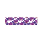 Purple Orchid Flower Pattern Print Bed Runner