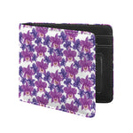 Purple Orchid Flower Pattern Print Bifold Wallet