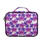 Purple Orchid Flower Pattern Print Briefcase Bible Bag