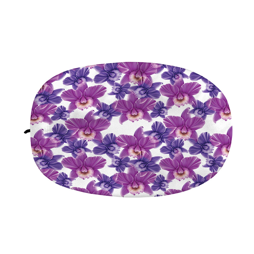 Purple Orchid Flower Pattern Print Car Side Mirror Covers