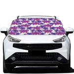Purple Orchid Flower Pattern Print Car Windshield Snow Cover