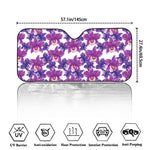Purple Orchid Flower Pattern Print Car Windshield Sun Shade