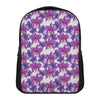 Purple Orchid Flower Pattern Print Casual Backpack