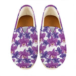 Purple Orchid Flower Pattern Print Casual Shoes