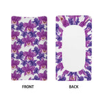 Purple Orchid Flower Pattern Print Changing Pad Cover