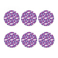 Purple Orchid Flower Pattern Print Coaster Set