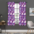 Purple Orchid Flower Pattern Print Grommet Curtain Panels