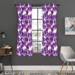 Purple Orchid Flower Pattern Print Curtain