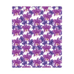 Purple Orchid Flower Pattern Print Curtain