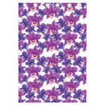 Purple Orchid Flower Pattern Print Curtain