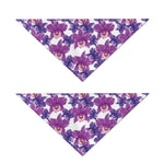 Purple Orchid Flower Pattern Print Dog Bandana