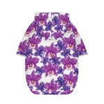 Purple Orchid Flower Pattern Print Dog Zip Up Hoodie