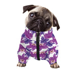 Purple Orchid Flower Pattern Print Dog Zip Up Jacket