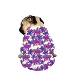 Purple Orchid Flower Pattern Print Dog Zip Up Jacket