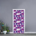 Purple Orchid Flower Pattern Print Door Sticker