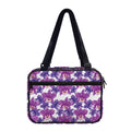 Purple Orchid Flower Pattern Print Double Strap Bible Bag