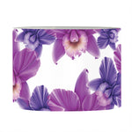 Purple Orchid Flower Pattern Print Drum Lamp Shade