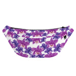 Purple Orchid Flower Pattern Print Fanny Pack
