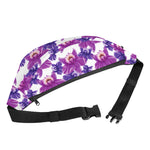 Purple Orchid Flower Pattern Print Fanny Pack