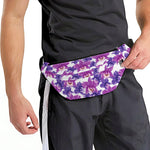 Purple Orchid Flower Pattern Print Fanny Pack