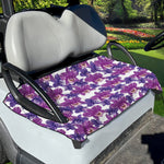 Purple Orchid Flower Pattern Print Golf Cart Seat Cover