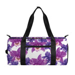 Purple Orchid Flower Pattern Print Gym Bag