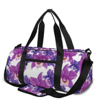 Purple Orchid Flower Pattern Print Gym Bag