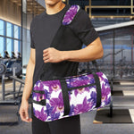 Purple Orchid Flower Pattern Print Gym Bag