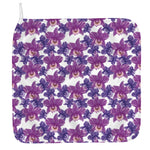 Purple Orchid Flower Pattern Print Hand Towel