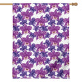 Purple Orchid Flower Pattern Print House Flag