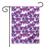 Purple Orchid Flower Pattern Print House Flag