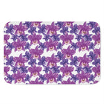 Purple Orchid Flower Pattern Print Indoor Door Mat